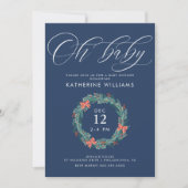 Invitation Baby shower | Noël En vichy Wreath (Devant)