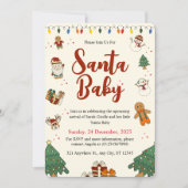 Invitation Baby Shower Noël mignonne (Devant)