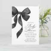 Invitation Baby shower noir (Debout devant)