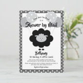 Invitation Baby shower noir blanc par Mail Lamb Chic Moderne (Debout devant)