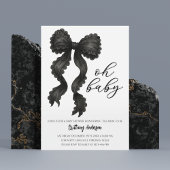 Invitation Baby shower noir Bow Coquette Bow