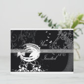 Invitation baby shower noir et blanc 1b (Debout devant)