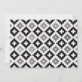 Invitation Baby shower noir et blanc Boho Aztec (Dos)