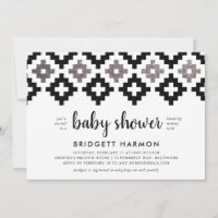 Baby shower noir et blanc Boho Aztec