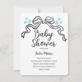 Invitation Baby shower noir et blanc chic (Devant)