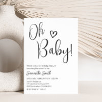 Baby shower noir et blanc minimaliste