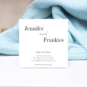 Invitation Baby shower noir et blanc pour couples modernes