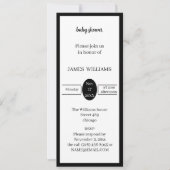Invitation Baby shower Noir Et Blanc Simple Personnalisé (Devant)