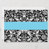 Invitation Baby shower noir et bleu Modèle d'invitation (Dos)