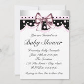 Invitation Baby shower noir et rose (Dos)