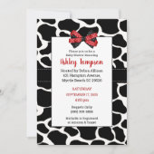 Invitation Baby shower noir rouge pour vache (Devant)