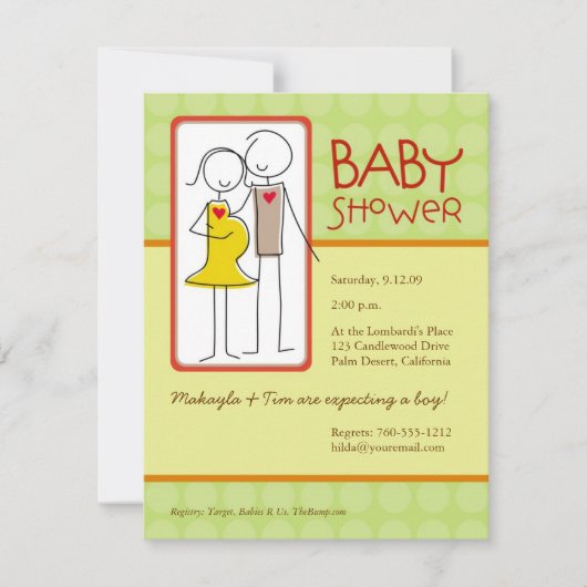 Invitation Baby shower non sexiste (Devant)