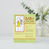 Invitation Baby shower non sexiste (Debout devant)