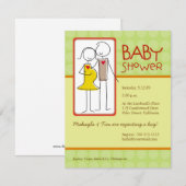 Invitation Baby shower non sexiste (Devant / Derrière)
