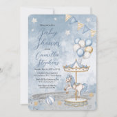 Invitation Baby shower Nostalgal Carousel Côtier (Devant)
