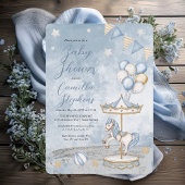 Invitation Baby shower Nostalgal Carousel Côtier