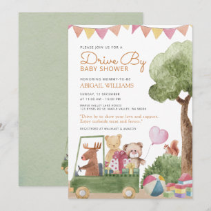 Invitation Baby shower Nounours de Woodland Drive-By