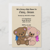 Invitation Baby shower nounours et Motif (Devant)