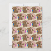 Invitation Baby shower nounours et Motif (Dos)