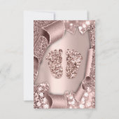 Invitation Baby shower Nouveau Garçon Pieds Glam Rose Blush3D (Dos)
