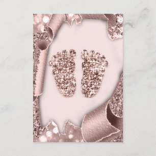 Invitation Baby shower Nouveau Garçon Pieds Glam Rose rose 3D