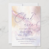 Invitation Baby shower nuage 9 aquarelle (Devant)