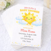 Invitation Baby shower Nuage Bleu