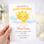 Invitation Baby shower Nuage Bleu