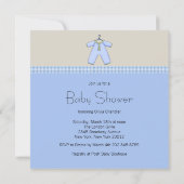Invitation Baby Shower Nuage Bleu Beige Petit Garçon (Dos)