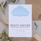 Invitation Baby shower nuage de pluie bleue avec l'invitation