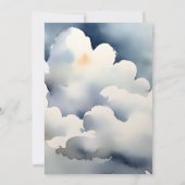 Invitation Baby shower nuages gris baby shower nuage (Dos)