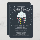 Invitation Baby shower nuageux Raindrop Love (Devant / Derrière)