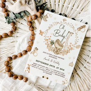 Invitation Baby Shower Nuit Bohème Girafe