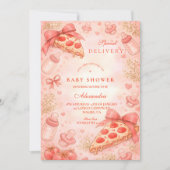 Invitation Baby Shower Nuit de Pizza (Devant)