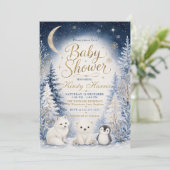 Invitation Baby Shower Nuit d'Hiver (Debout devant)