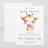 Invitation Baby shower numérique Boho Giraffe (Devant / Derrière)