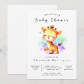 Invitation Baby shower numérique Boho Giraffe (Devant / Derrière)