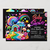 Invitation Baby shower numérique Candyland (Devant / Derrière)
