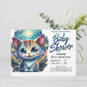 Invitation Baby shower numérique Cute Kitty (Debout devant)
