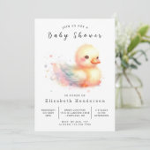 Invitation Baby shower numérique de canard neutre pour les fe (Debout devant)