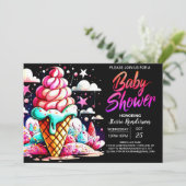 Invitation Baby shower numérique moderne Sundae (Debout devant)
