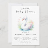 Invitation Baby shower numérique unique pour cygne (Devant)