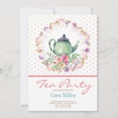 Invitation Baby shower nuptial du Tea Party (Devant)