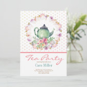 Invitation Baby shower nuptial du Tea Party (Debout devant)