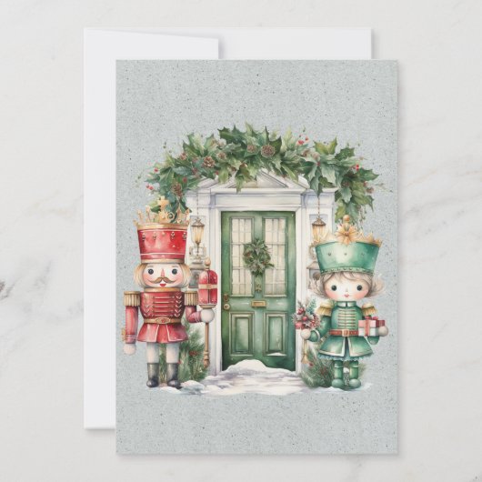 Invitation Baby shower Nutcracker rouge et vert (Dos)