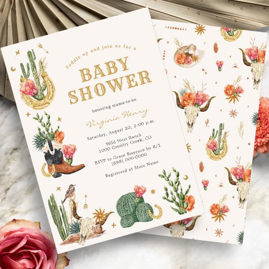 Invitation Baby shower occidental