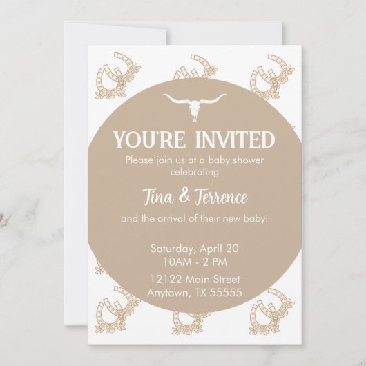 Invitation Baby shower Occidental (Devant)