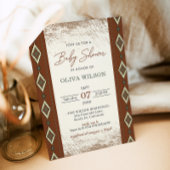 Invitation Baby shower occidental Aztèque, Boho ru