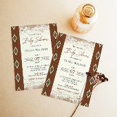Invitation Baby shower occidental Aztèque, Boho ru
