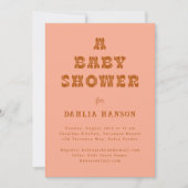 Invitation Baby shower occidental Brown de corail minimal (Devant)